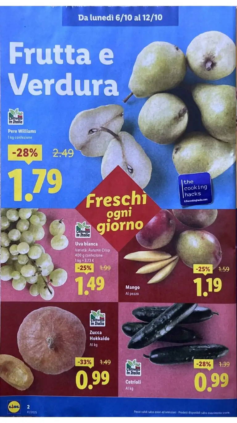 lidl volantino dal 6 ottobre 2025