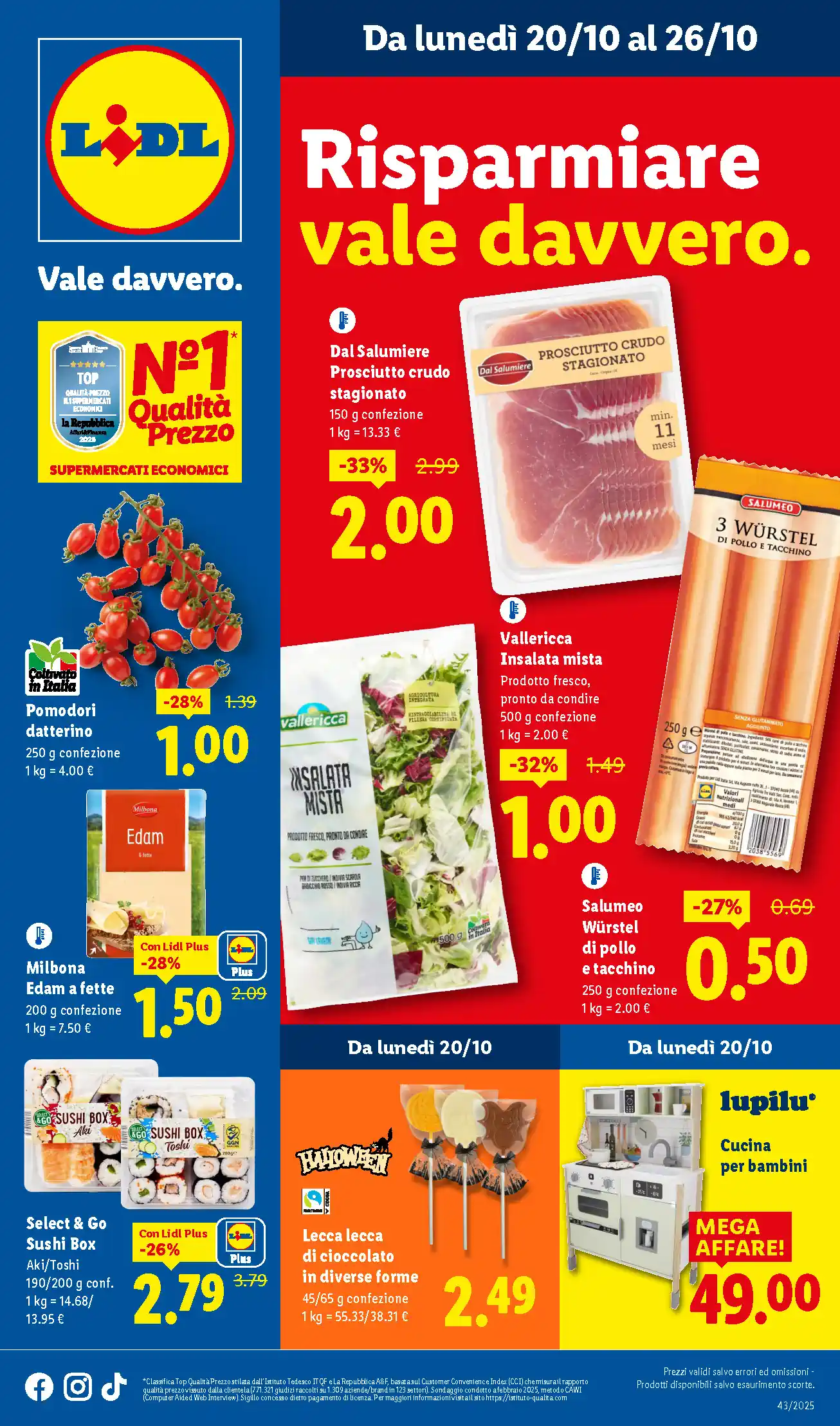 lidl volantino dal 20 ottobre 2025